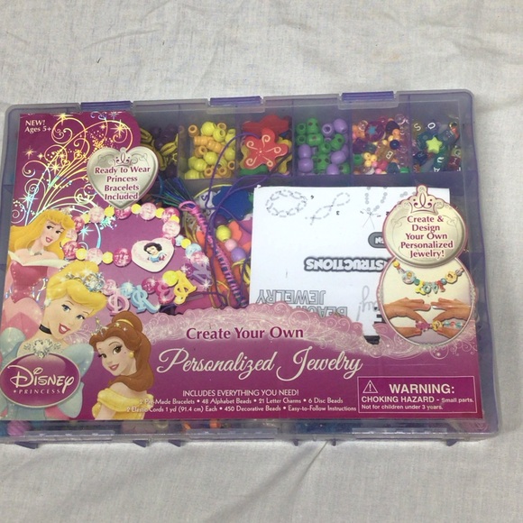 Disney Other - Disney Princess Personalized Jewelry Set - Pink and Purple